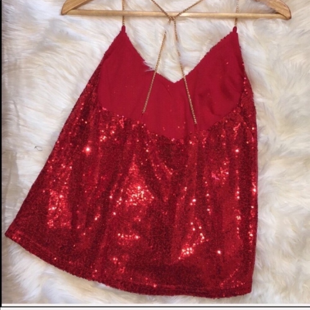 New Red Sequined “Celebrate in Style” Top - Picture 3 of 3